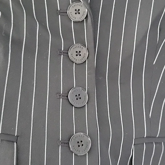 Lauren Ralph Lauren Cameron pin stripe suit in black panties 2 jacket size 4 - Picture 9 of 10